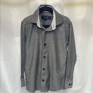 Leo & Zachary Royal Kids black and gray Button-Down Shirt size 6